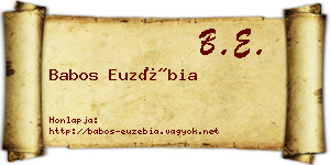 Babos Euzébia névjegykártya